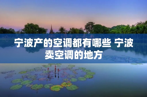 宁波产的空调都有哪些 宁波卖空调的地方