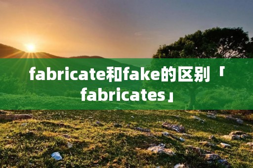 fabricate和fake的区别「fabricates」