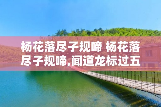 杨花落尽子规啼 杨花落尽子规啼,闻道龙标过五溪是什么意思