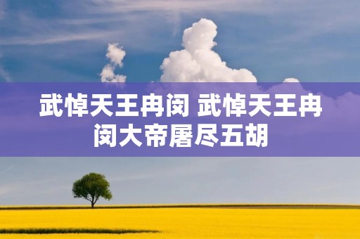 武悼天王冉闵 武悼天王冉闵大帝屠尽五胡