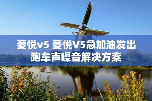 菱悦v5 菱悦V5急加油发出跑车声噪音解决方案