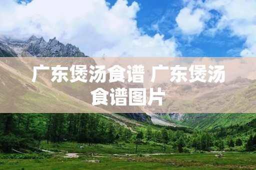 广东煲汤食谱 广东煲汤食谱图片