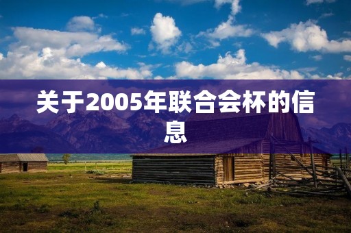 关于2005年联合会杯的信息