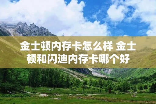 金士顿内存卡怎么样 金士顿和闪迪内存卡哪个好