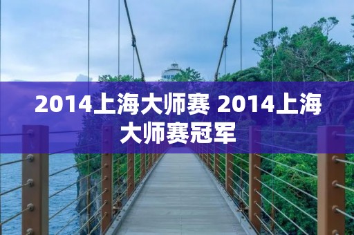2014上海大师赛 2014上海大师赛冠军