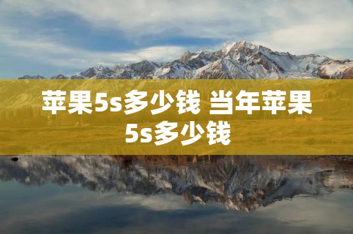 苹果5s多少钱 当年苹果5s多少钱