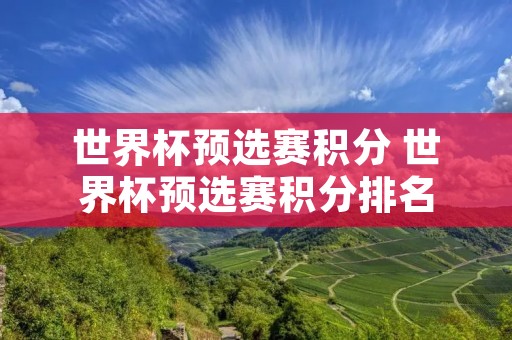 世界杯预选赛积分 世界杯预选赛积分排名