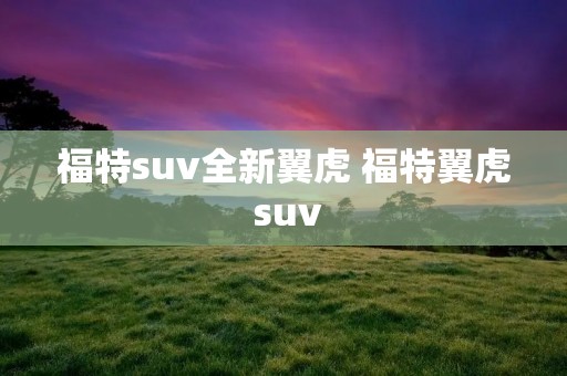福特suv全新翼虎 福特翼虎 suv