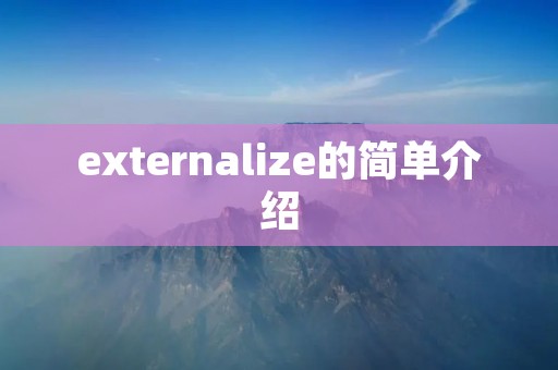 externalize的简单介绍