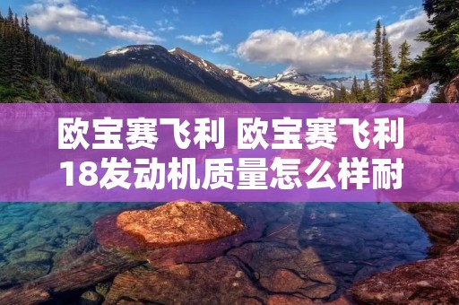 欧宝赛飞利 欧宝赛飞利18发动机质量怎么样耐用吗 欧宝赛飞利 欧宝赛飞利18发动机质量怎么样耐用吗