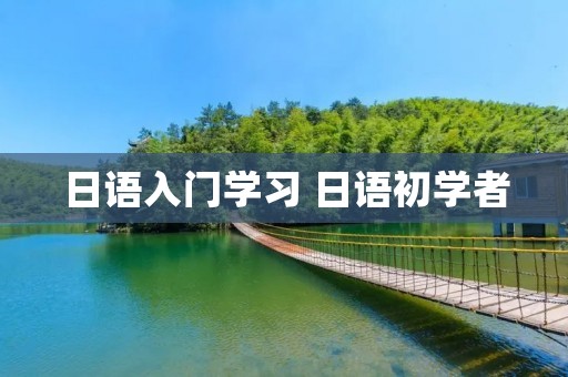 日语入门学习 日语初学者