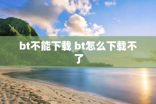 bt不能下载 bt怎么下载不了
