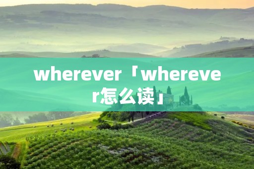 wherever「wherever怎么读」 wherever「wherever怎么读」