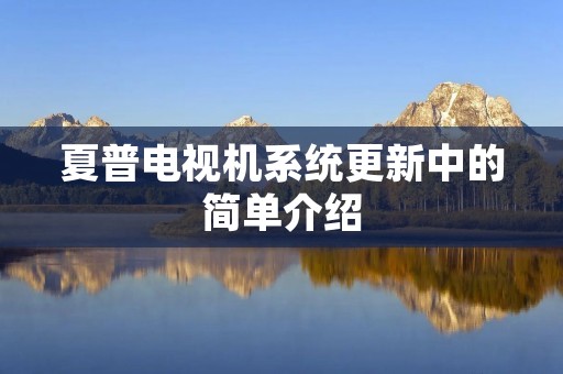 夏普电视机系统更新中的简单介绍