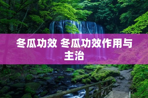 冬瓜功效 冬瓜功效作用与主治