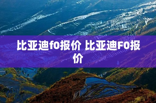 比亚迪f0报价 比亚迪F0报价