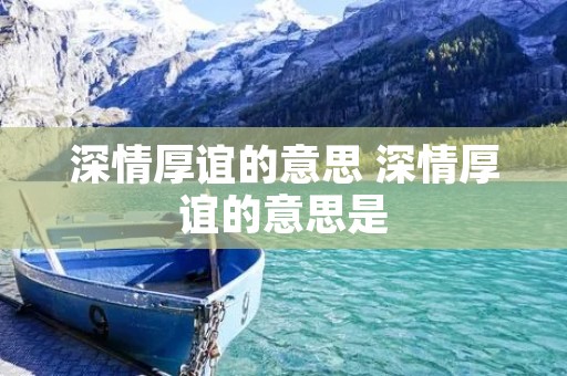 深情厚谊的意思 深情厚谊的意思是 深情厚谊的意思 深情厚谊的意思是