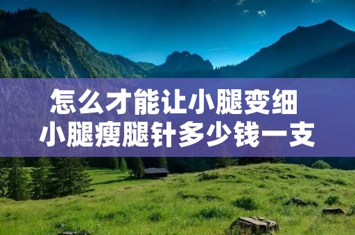 怎么才能让小腿变细 小腿瘦腿针多少钱一支 怎么才能让小腿变细 小腿瘦腿针多少钱一支