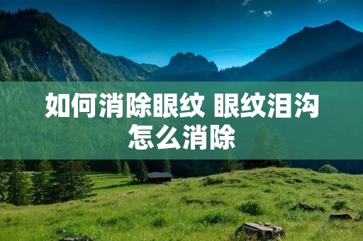 如何消除眼纹 眼纹泪沟怎么消除 如何消除眼纹 眼纹泪沟怎么消除