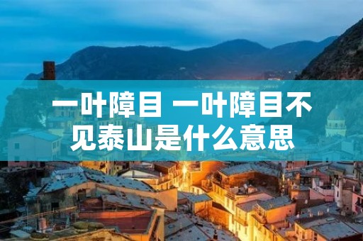 一叶障目 一叶障目不见泰山是什么意思 一叶障目 一叶障目不见泰山是什么意思