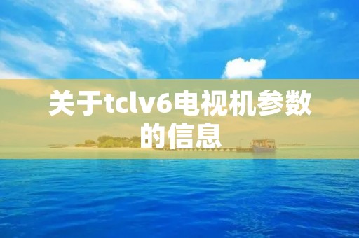 关于tclv6电视机参数的信息