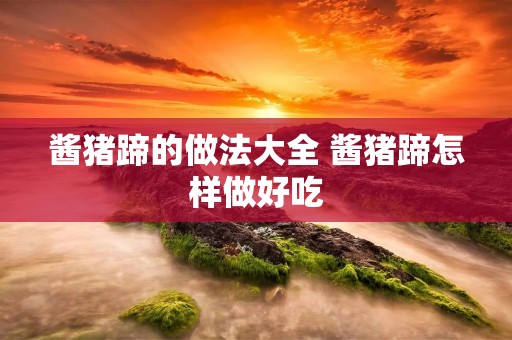 酱猪蹄的做法大全 酱猪蹄怎样做好吃