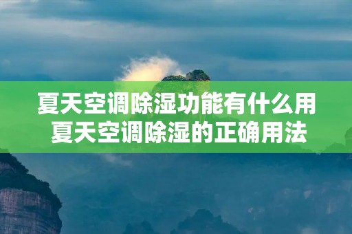 夏天空调除湿功能有什么用 夏天空调除湿的正确用法