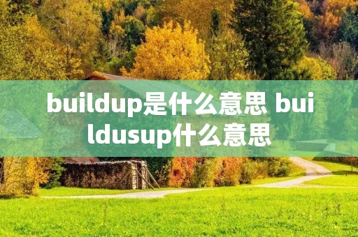 buildup是什么意思 buildusup什么意思