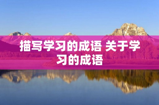 描写学习的成语 关于学习的成语 描写学习的成语 关于学习的成语