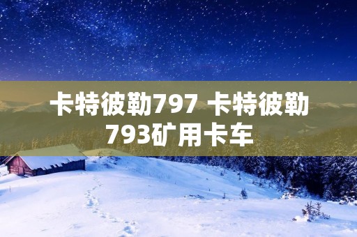 卡特彼勒797 卡特彼勒793矿用卡车 卡特彼勒797 卡特彼勒793矿用卡车