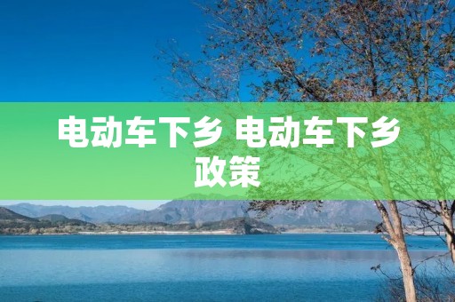 电动车下乡 电动车下乡政策 电动车下乡 电动车下乡政策