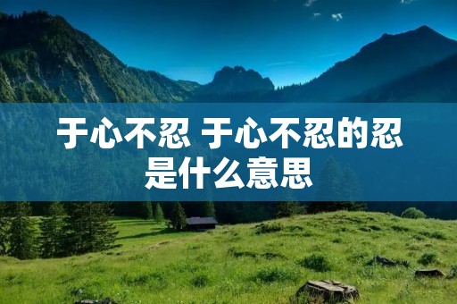 于心不忍 于心不忍的忍是什么意思