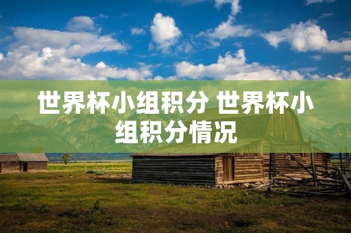 世界杯小组积分 世界杯小组积分情况