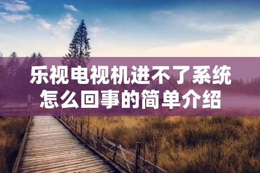 乐视电视机进不了系统怎么回事的简单介绍