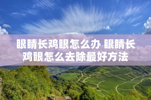 眼睛长鸡眼怎么办 眼睛长鸡眼怎么去除最好方法 眼睛长鸡眼怎么办 眼睛长鸡眼怎么去除最好方法