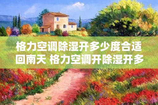 格力空调除湿开多少度合适回南天 格力空调开除湿开多少度