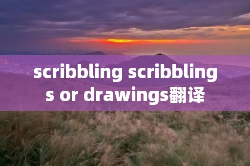 scribbling scribblings or drawings翻译