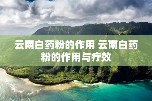 云南白药粉的作用 云南白药粉的作用与疗效