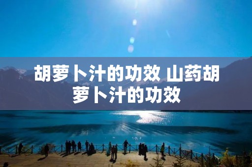 胡萝卜汁的功效 山药胡萝卜汁的功效