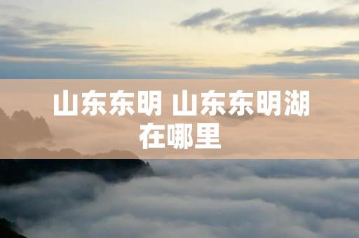 山东东明 山东东明湖在哪里