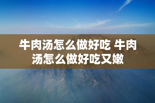 牛肉汤怎么做好吃 牛肉汤怎么做好吃又嫩