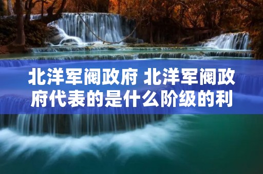 北洋军阀政府 北洋军阀政府代表的是什么阶级的利益