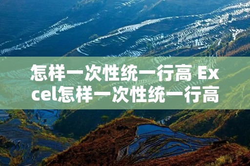 怎样一次性统一行高 Excel怎样一次性统一行高