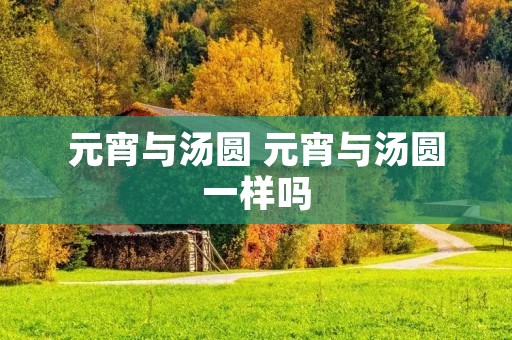 元宵与汤圆 元宵与汤圆一样吗