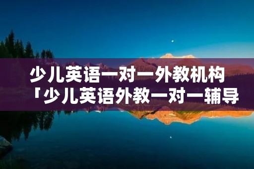 少儿英语一对一外教机构「少儿英语外教一对一辅导哪个机构比较正规」