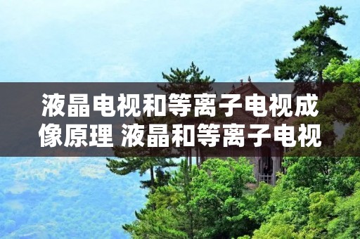 液晶电视和等离子电视成像原理 液晶和等离子电视哪个贵