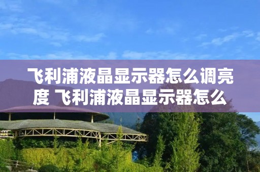 飞利浦液晶显示器怎么调亮度 飞利浦液晶显示器怎么调亮度高低