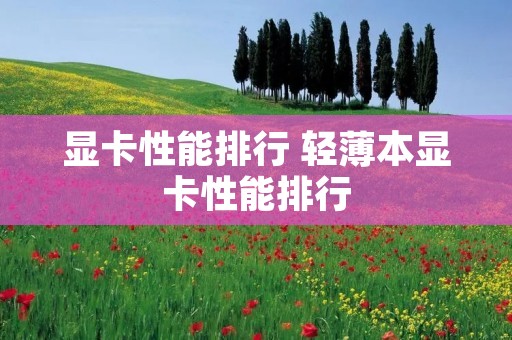 显卡性能排行 轻薄本显卡性能排行