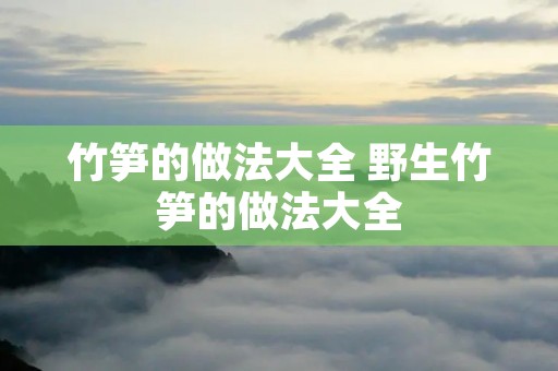 竹笋的做法大全 野生竹笋的做法大全 竹笋的做法大全 野生竹笋的做法大全