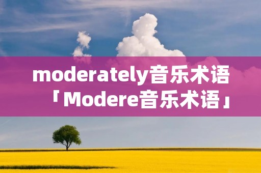 moderately音乐术语「Modere音乐术语」